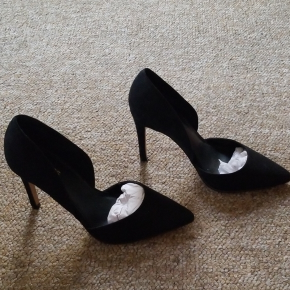 Black suede heels worn once - Picture 2 of 4